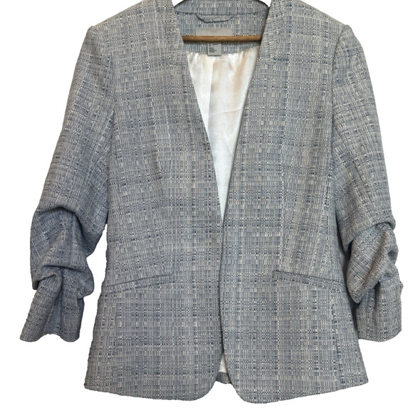 H&M Womens Textured Coastal Blazer Jacket Size 6 Office Corpcore Career Preppy - Picture 1 of 11